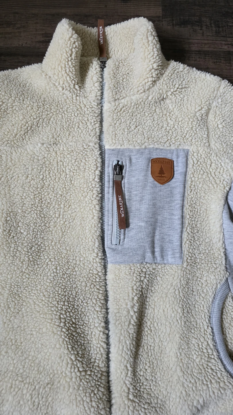 WANAKOME Cream Sherpa zip up Ladies size Large - photo 2