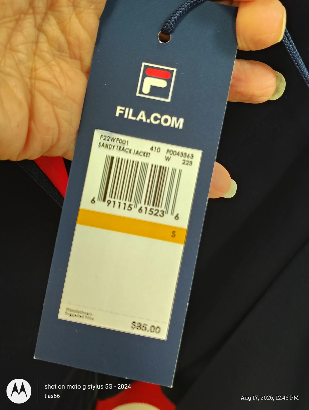 Fila Sandy Track Jacket - Navy/Red/White - Size S - photo 4