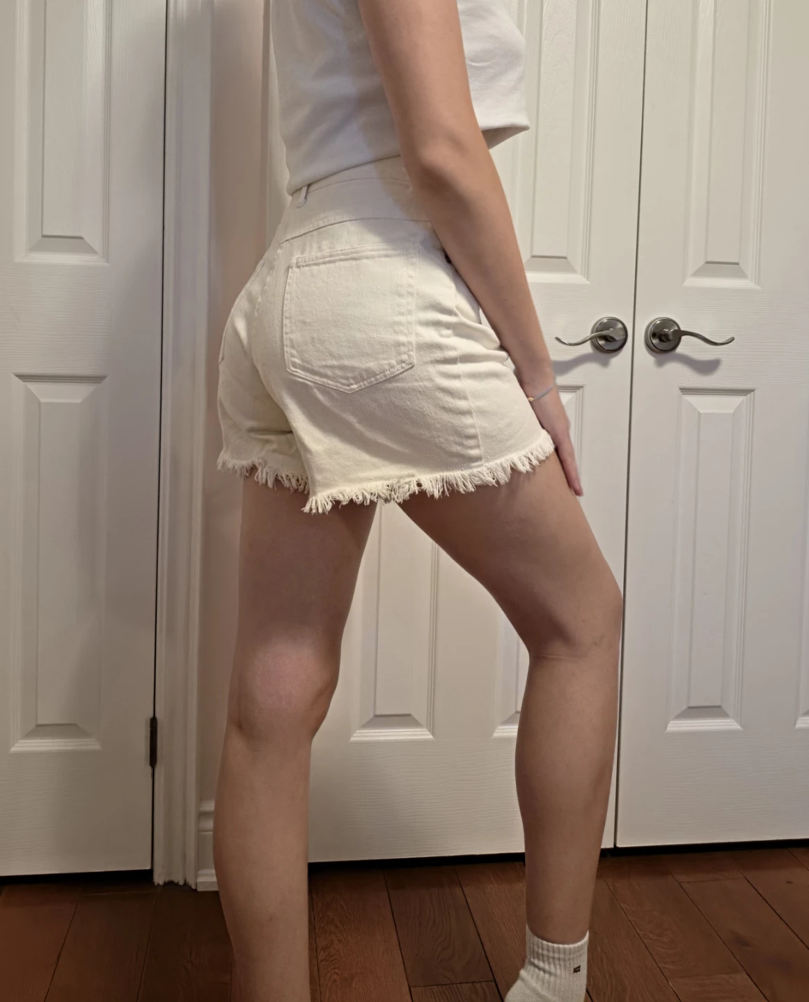 Vintage White Denim Shorts - photo 3