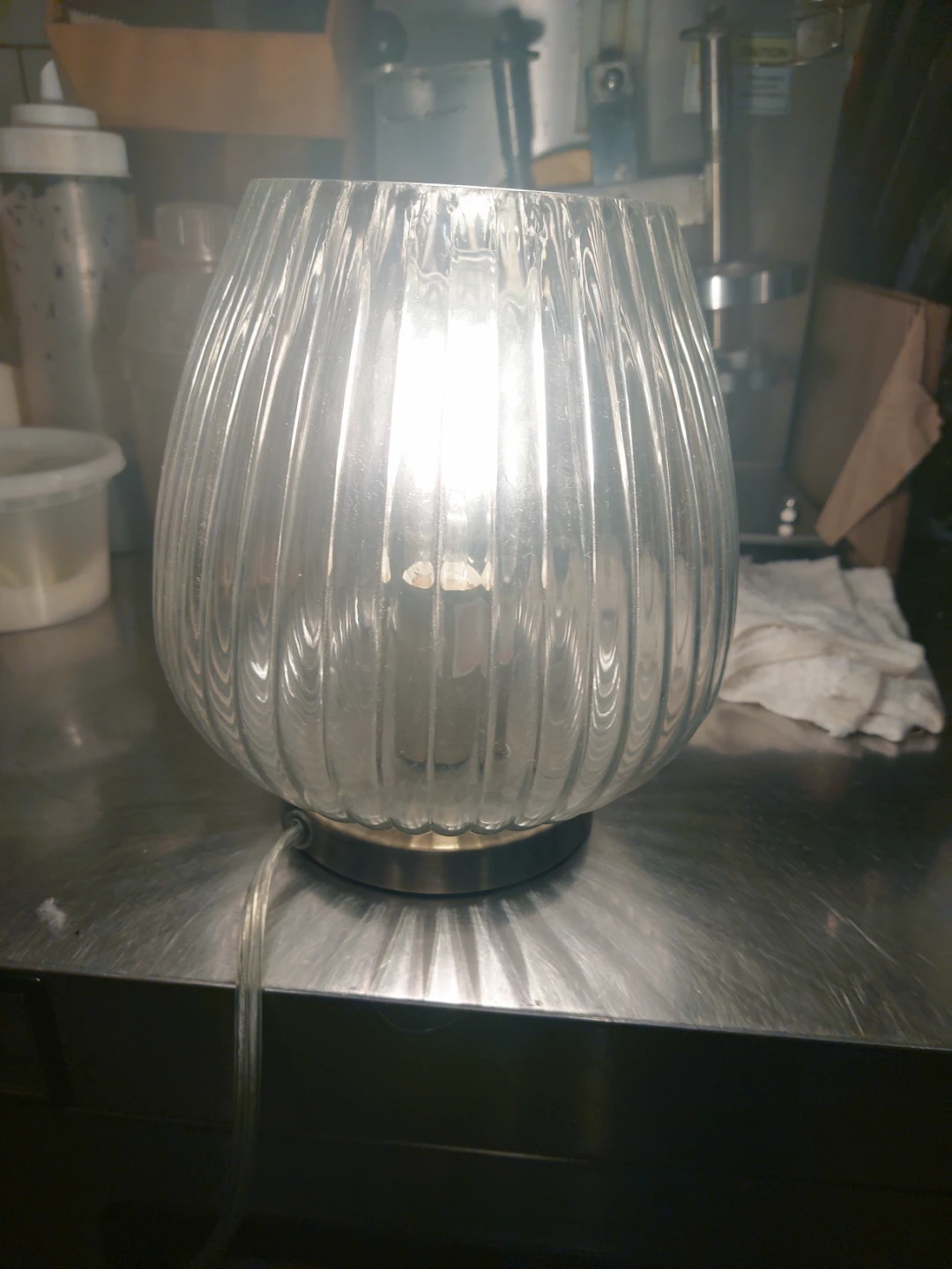 Clear Fluted Glass Accent Lamp - photo 2