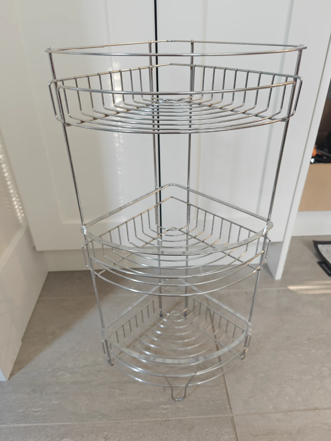3-Tier Chrome Corner Shelf Unit