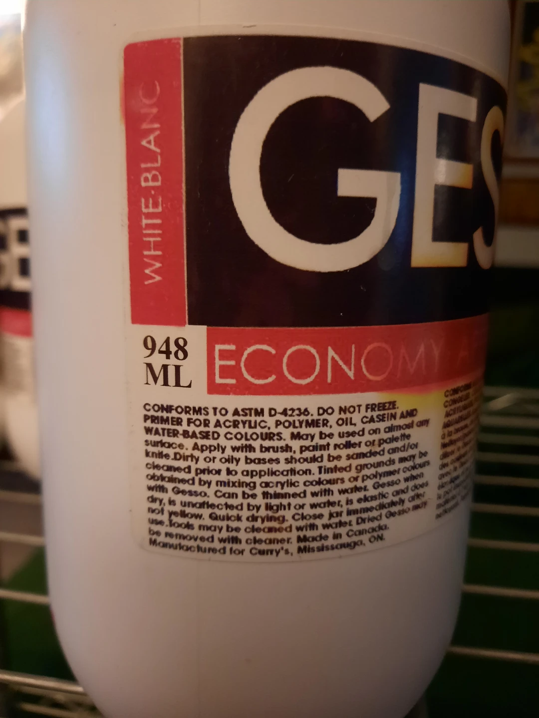 Curry's Gesso Economy White Blanc Art Primer - 948 ML - photo 2