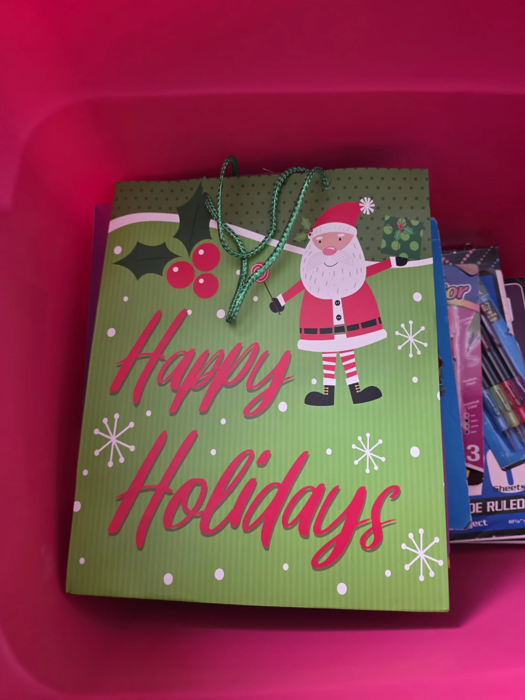 Happy Holidays Gift Bag with Santa Design - photo 2