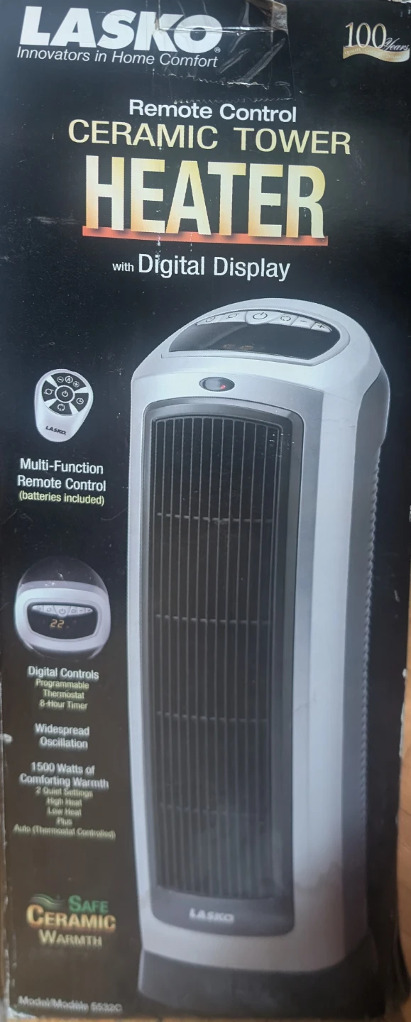 Lasko Remote Control Ceramic Tower Heater (model# 5532C)