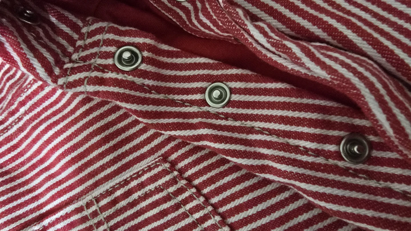 OshKosh B'gosh Red & White Striped Baby Overalls - photo 4