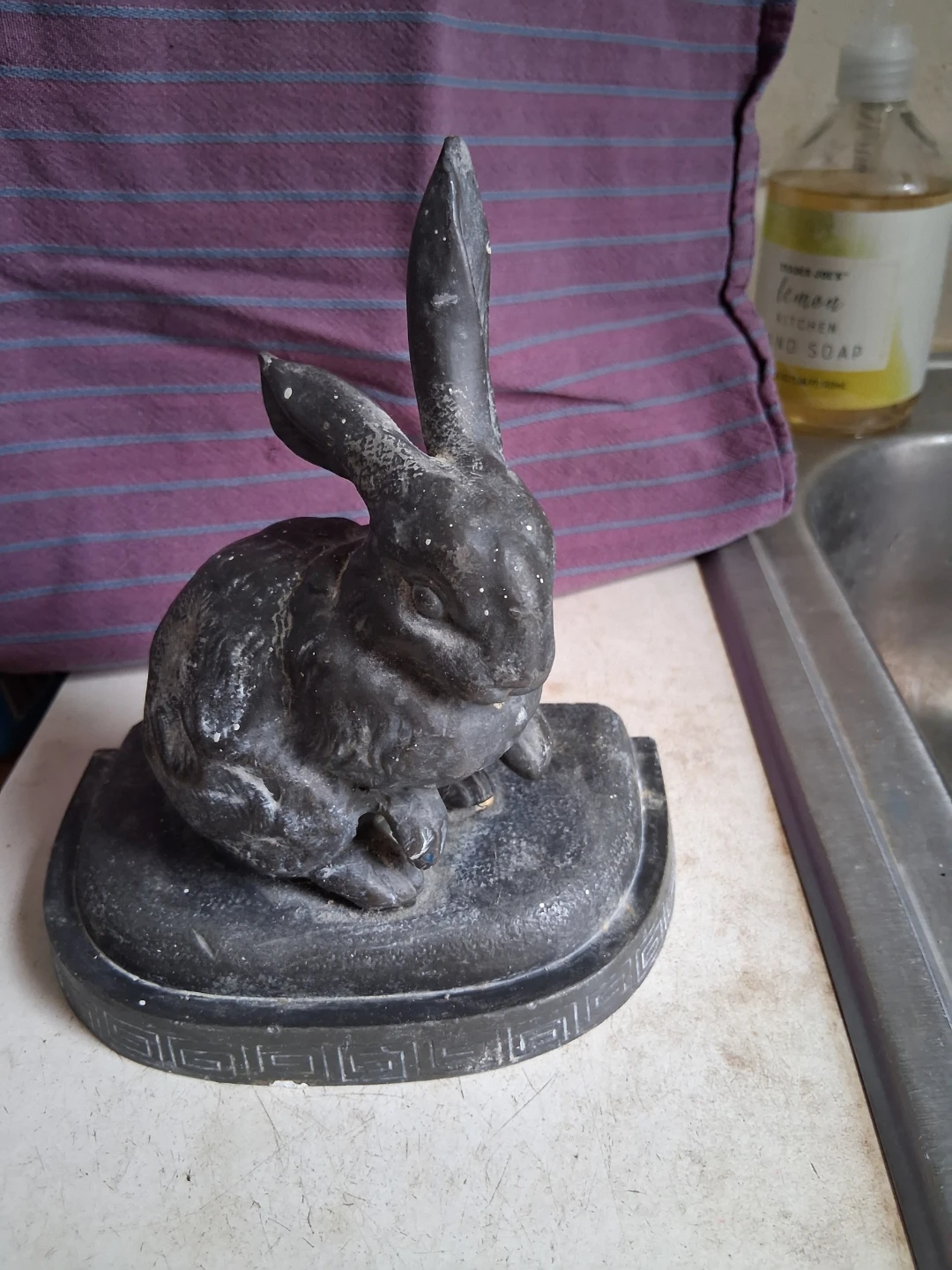 Vintage Cast Iron Rabbit Bookend