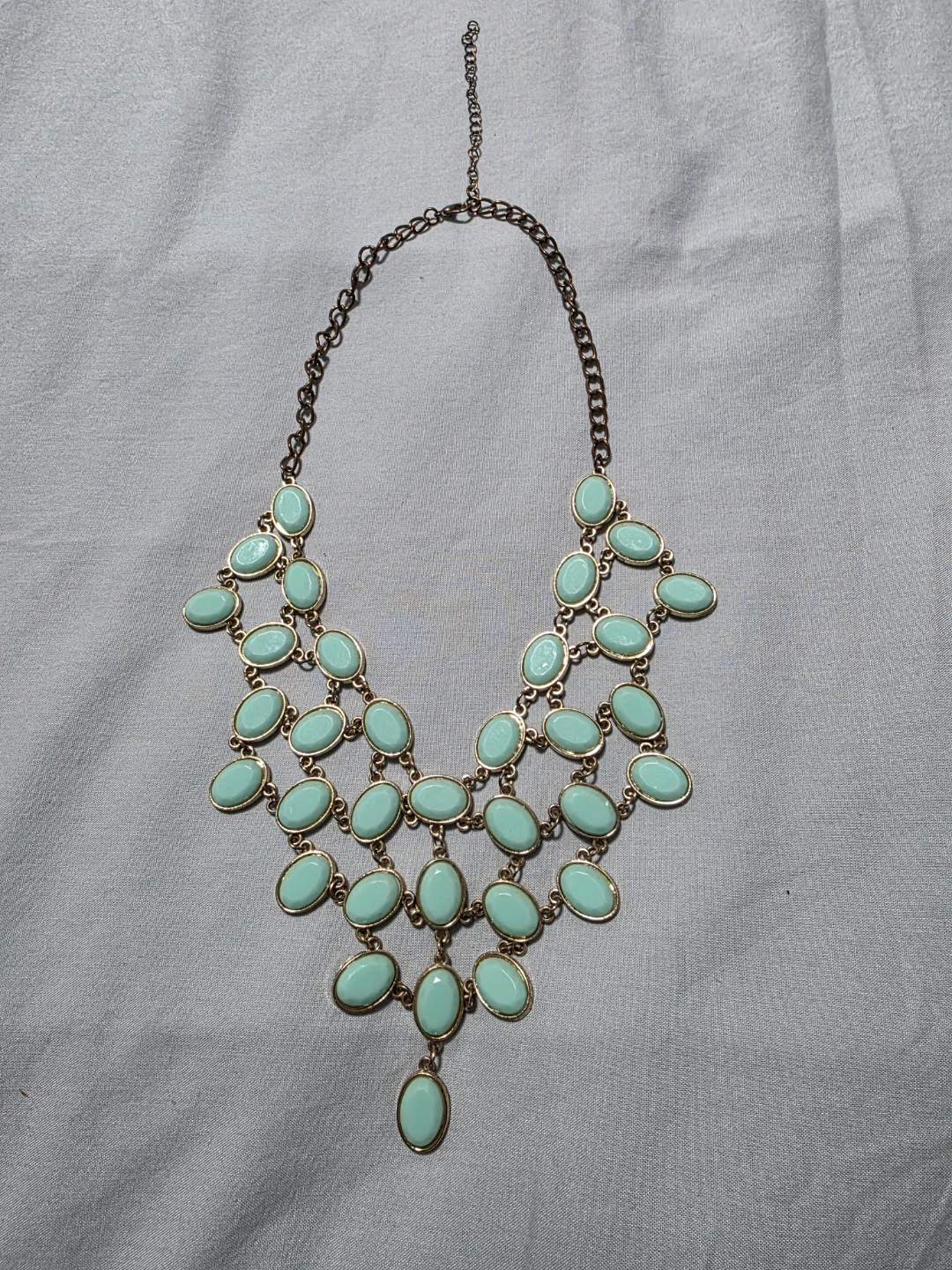 Set of 3 Statement Bib Necklaces - Mint, Red, and Black. - photo 2
