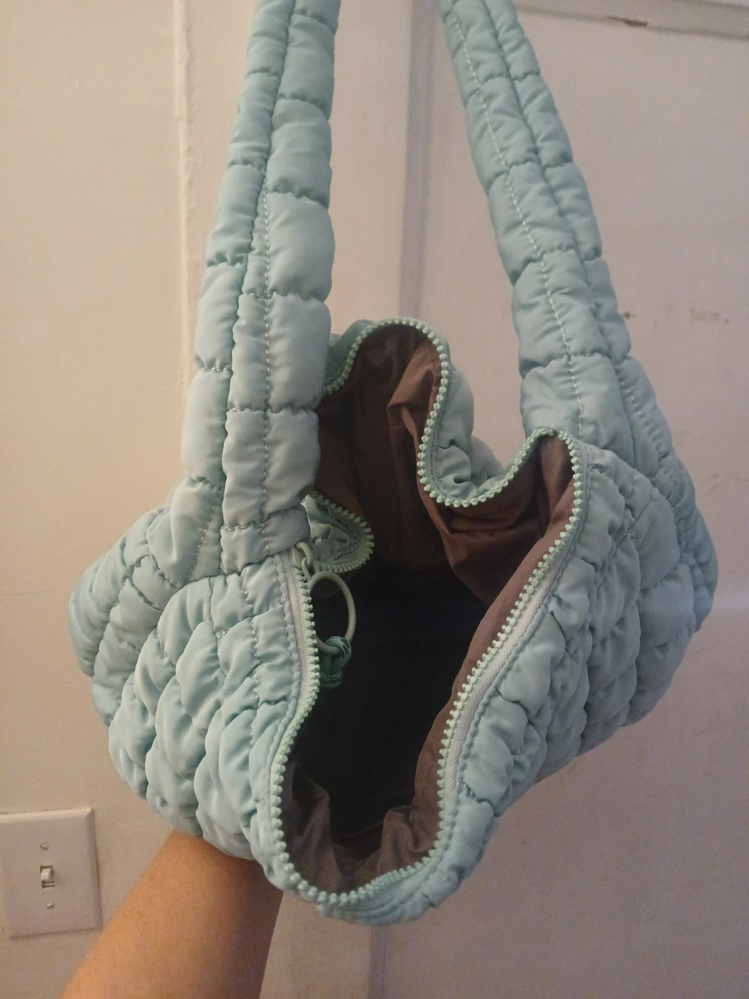 Quilted Shoulder Bag - Light Blue - photo 2