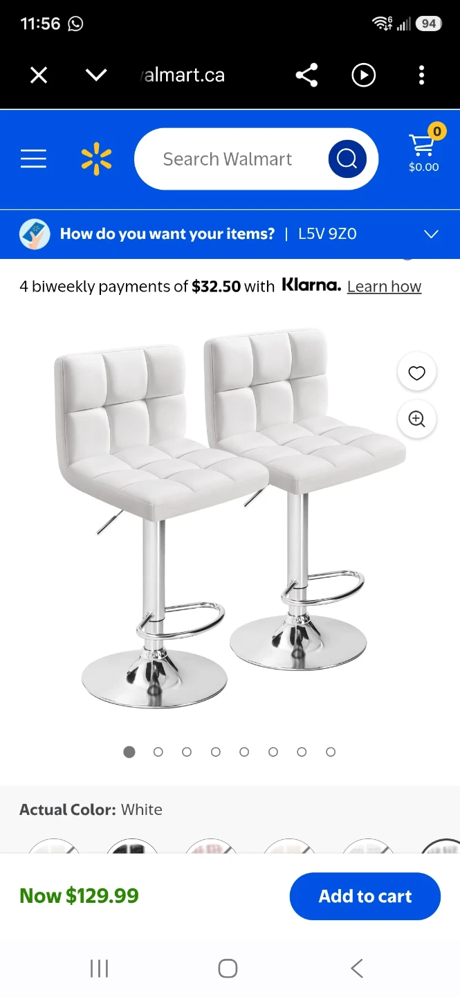 White Adjustable Bar Stool - photo 5
