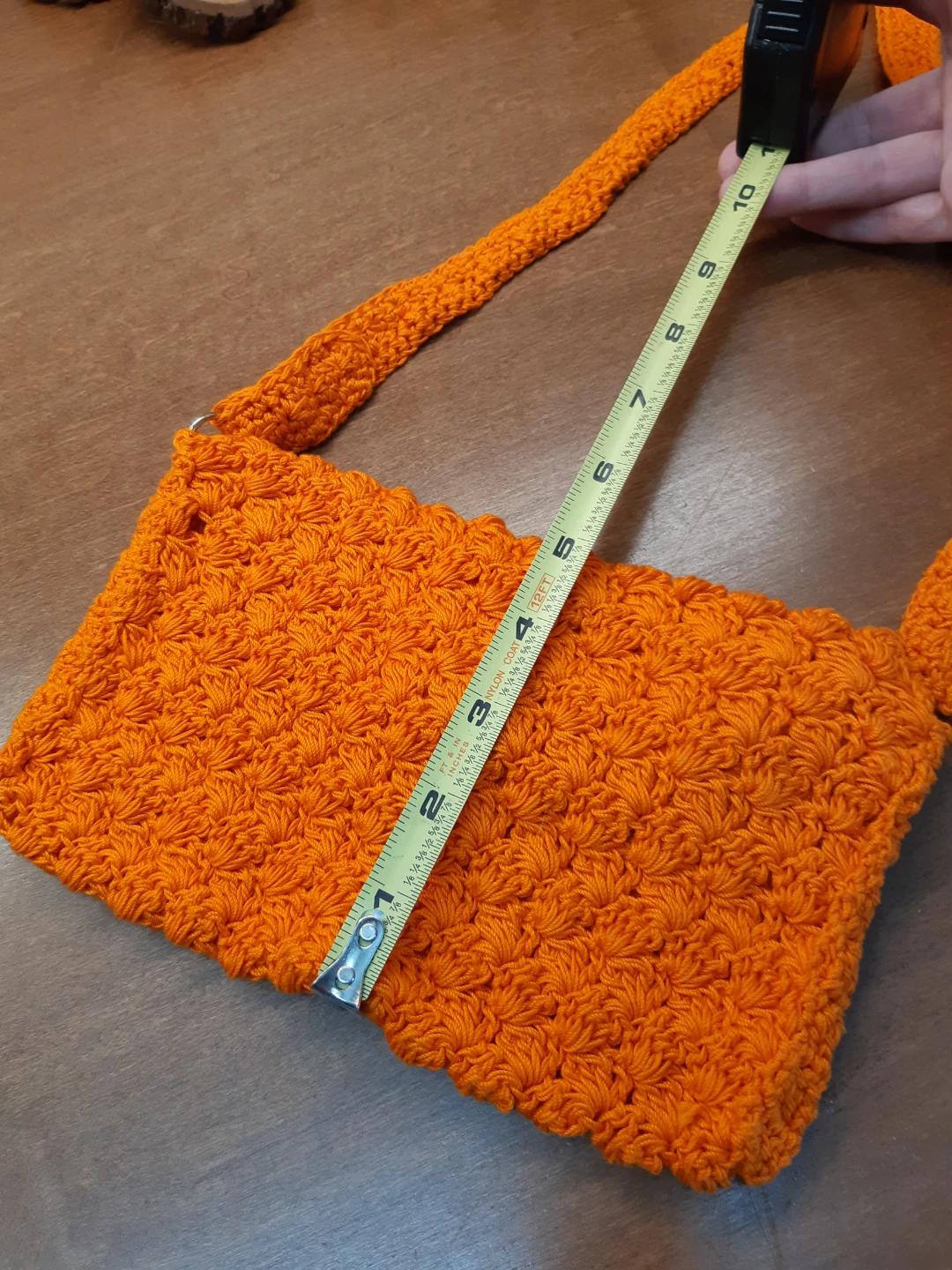 Vibrant Orange Hand crochet boho shoulder bag - photo 5