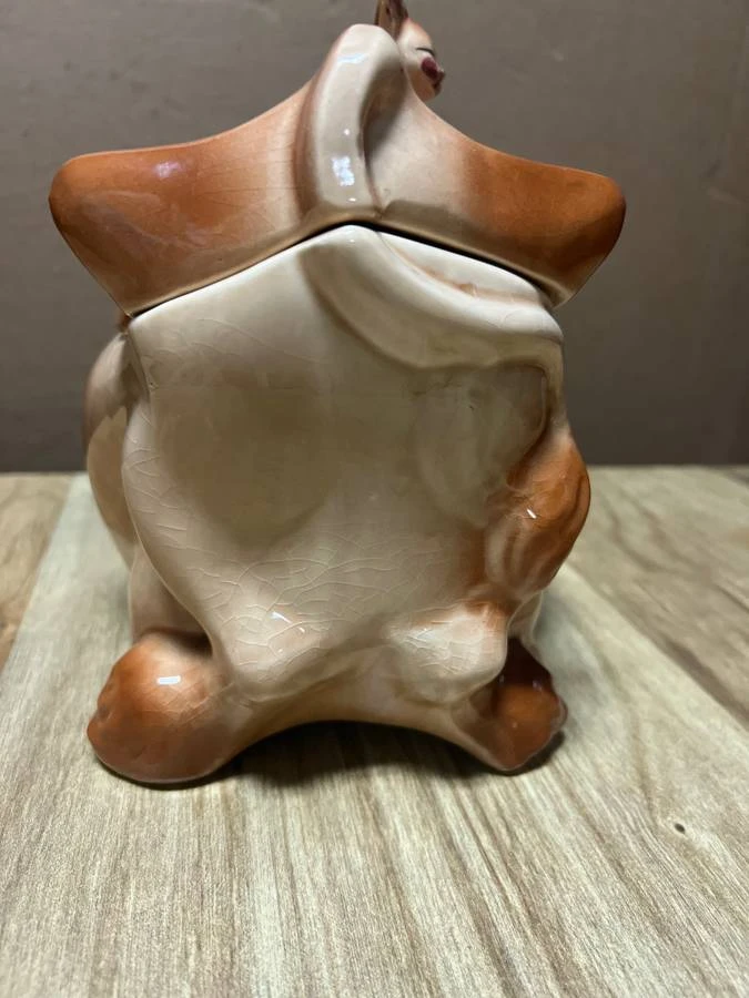 Vintage Ceramic Cow & Kitten Cookie Jar - photo 4