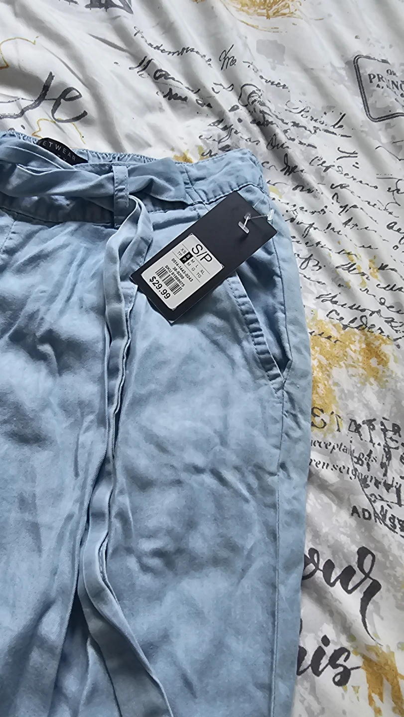 Primark Blue Paperbag Waist Pants Size S/P