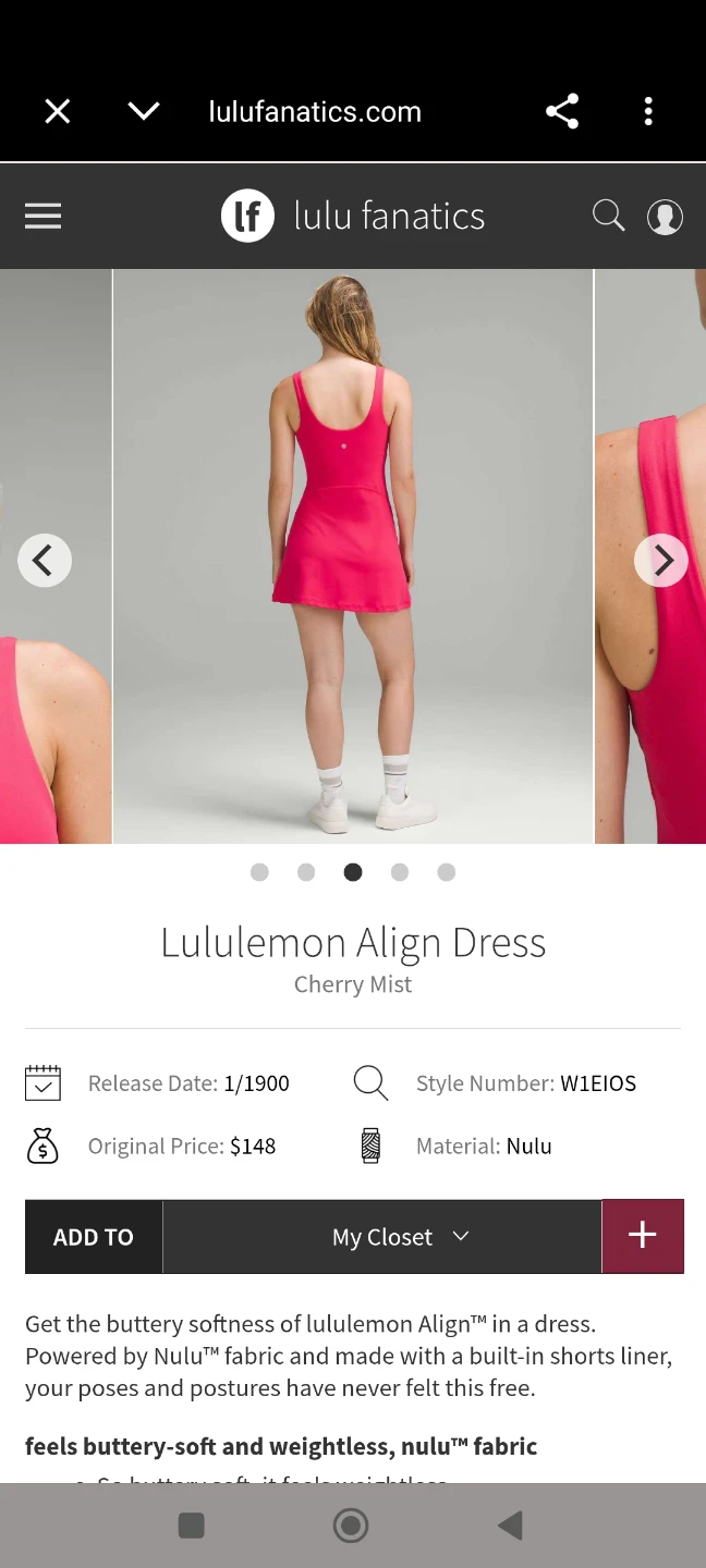 Lululemon Align Dress Cherry Mist - photo 4