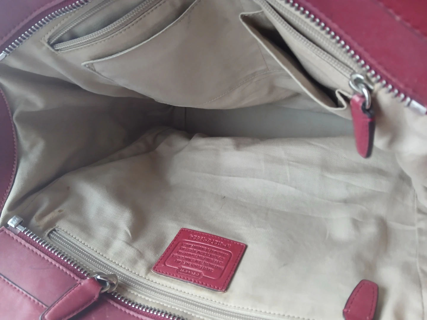 Coach Red Leather Tote Bag - photo 3