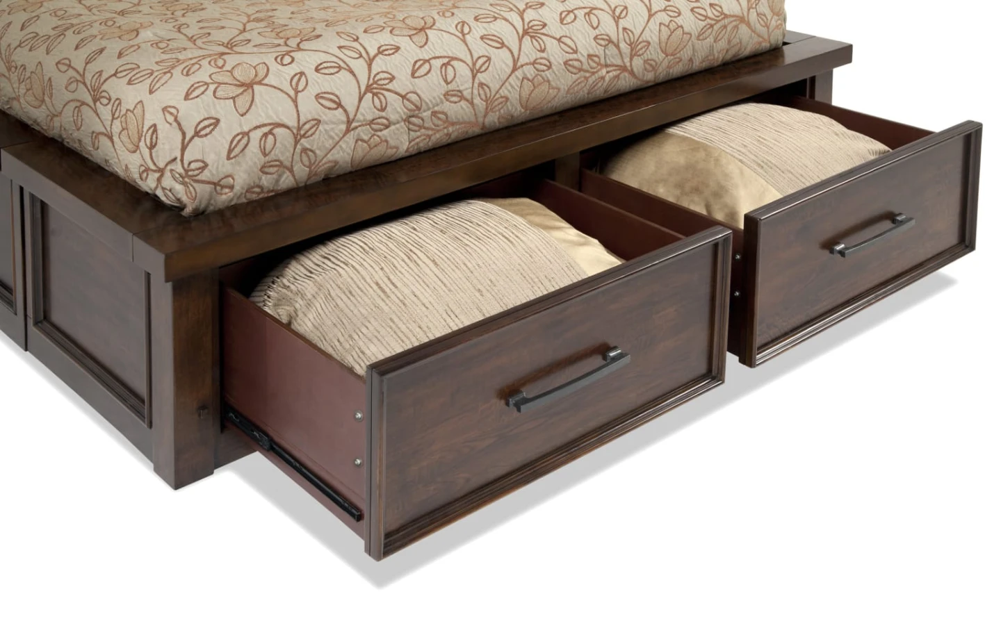 Wooden Sleigh Bed Frame with Storage Drawers - photo 3