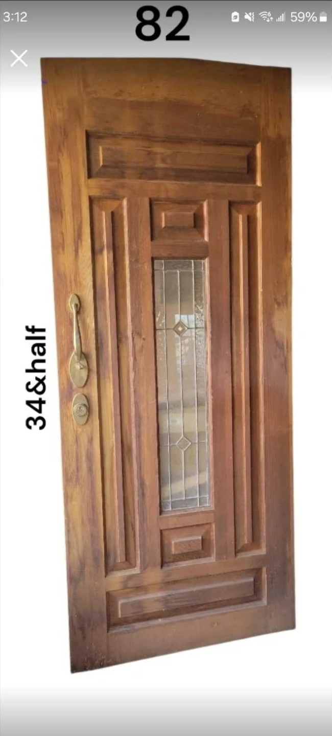 Wooden door with glass insert - photo 3