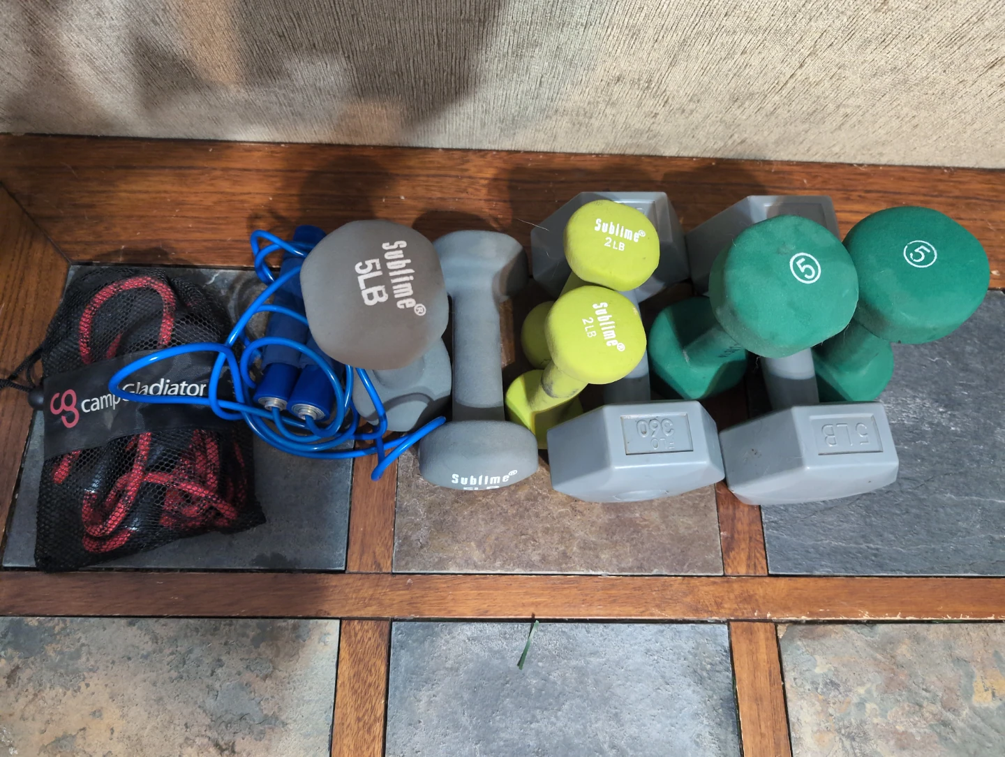 Assorted Dumbbells and Jump Rope - photo 2