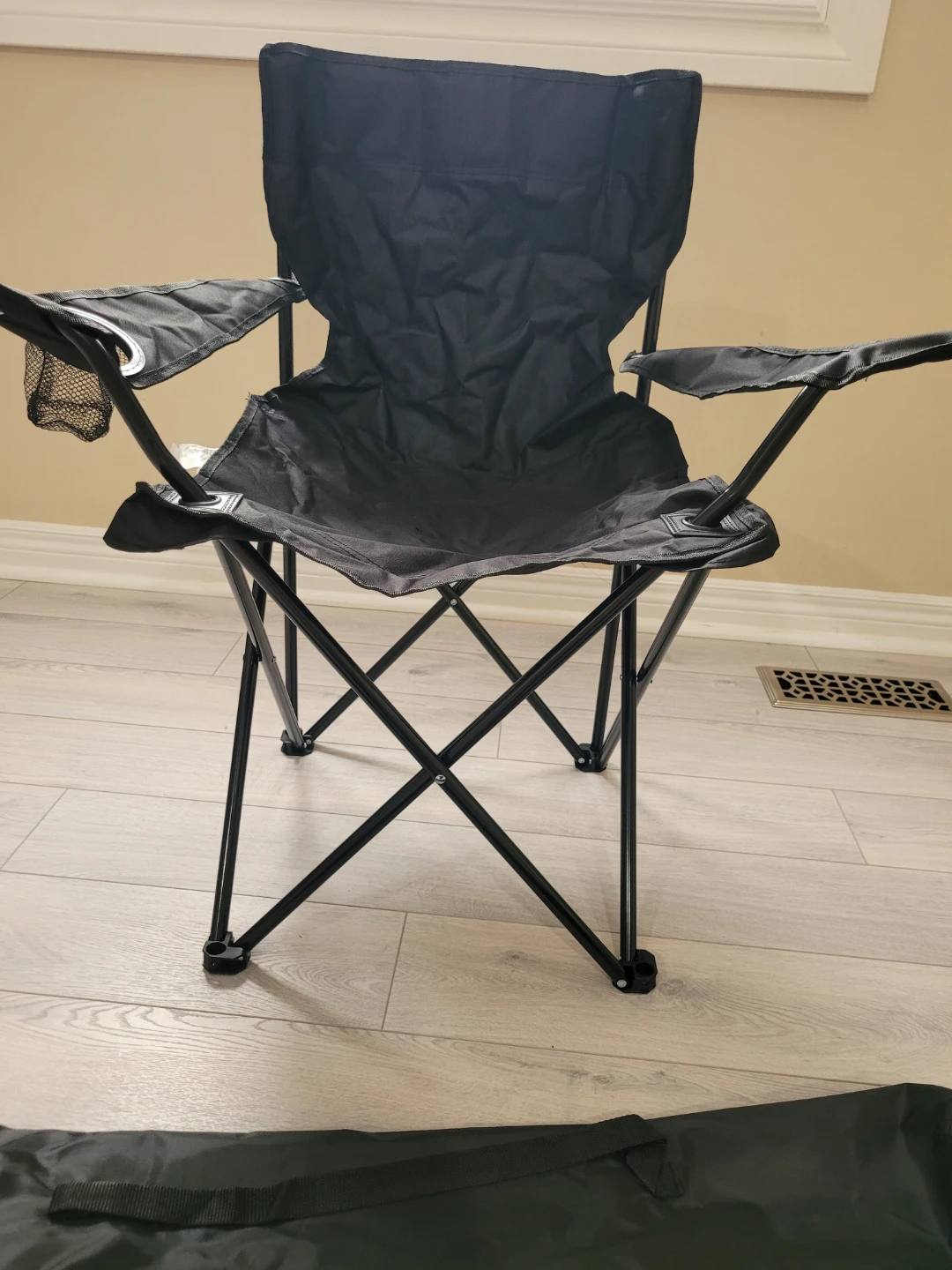 4 pcs Black Folding Camping Chair with Cup Holder
