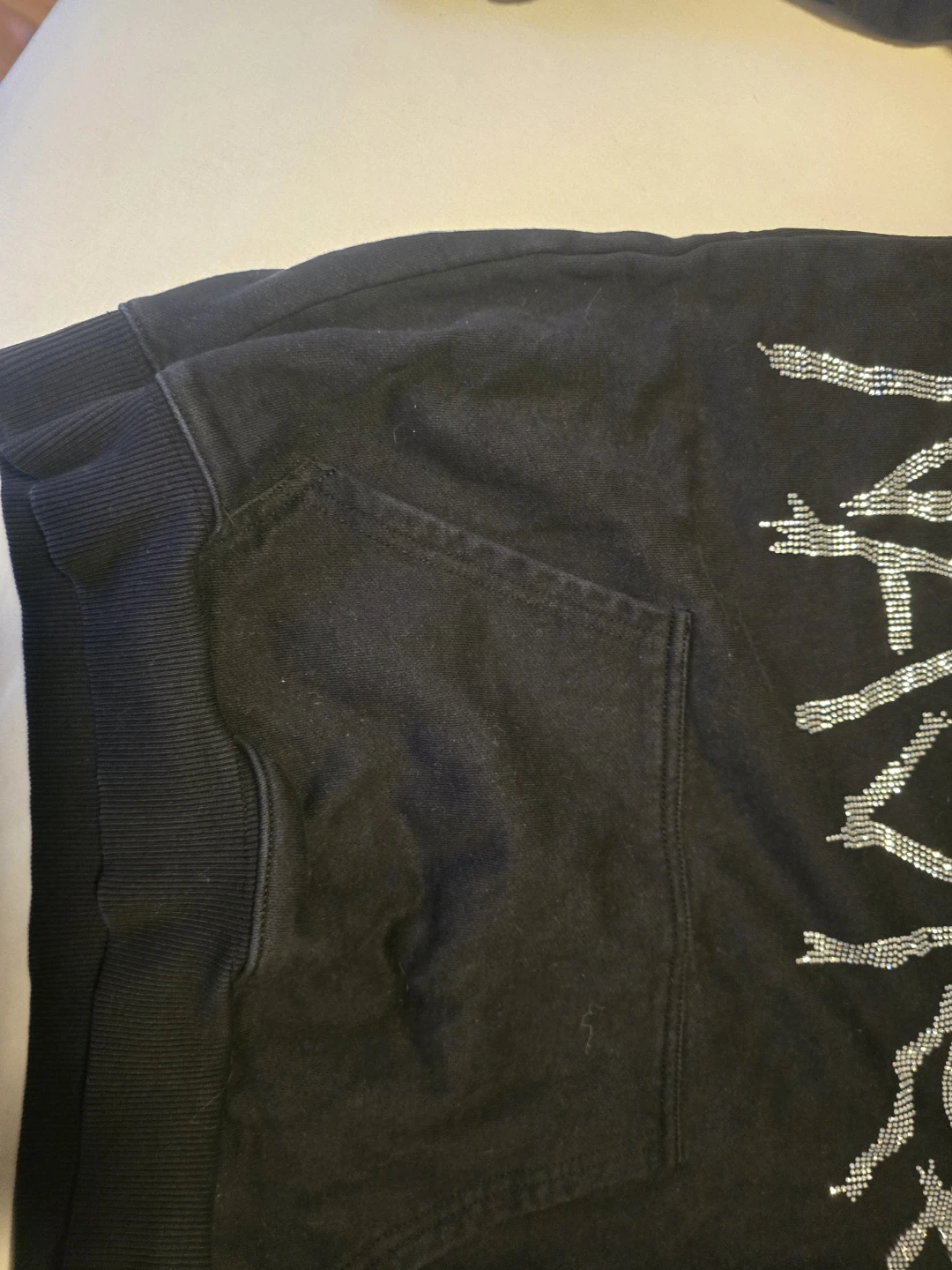Naske rhinestone graphic hoodie in black - photo 3