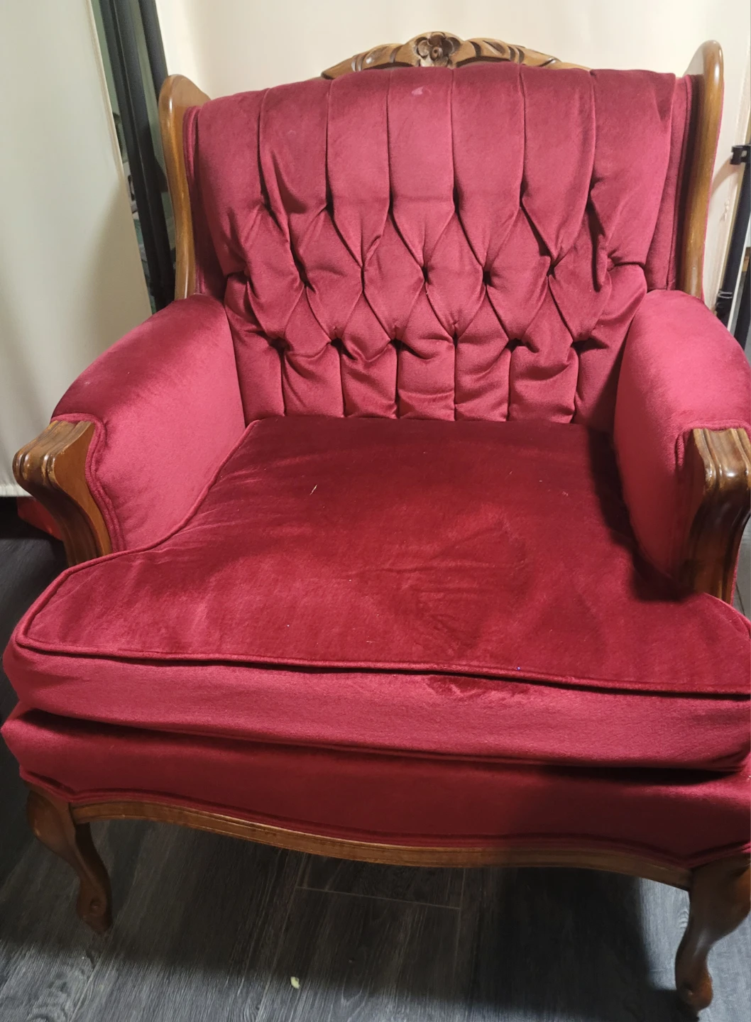 Red Velvet Accent Chair