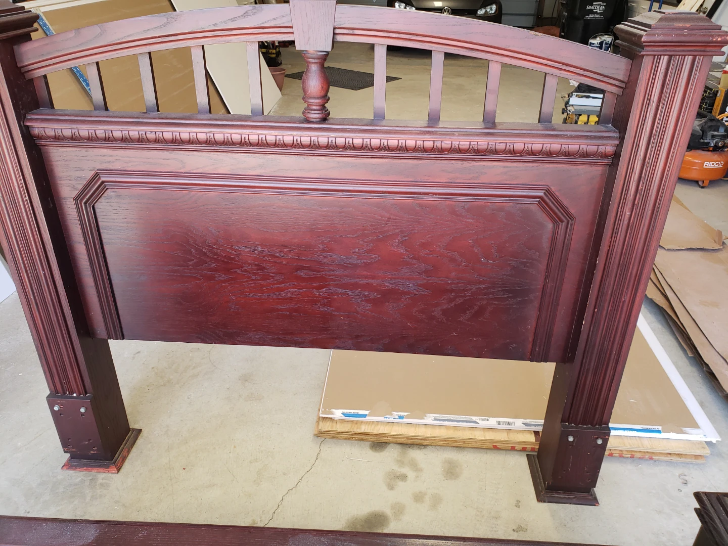 Dark Wood Headboard and Footboard - photo 3