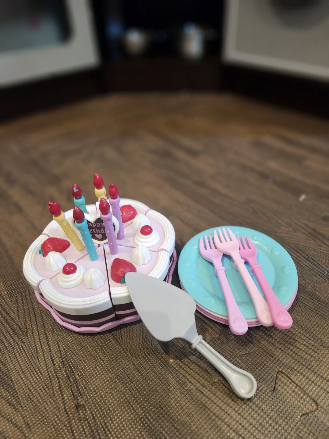 Plastic Toy Birthday Cake Set