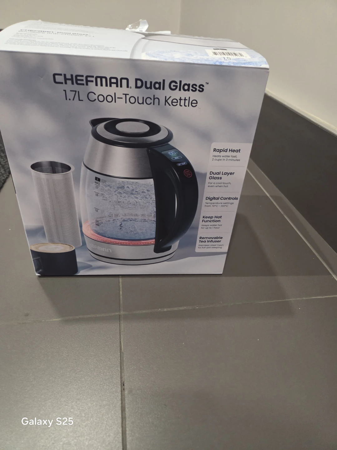 CHEFMAN Dual Glass 1.7L Cool-Touch Kettle - photo 4