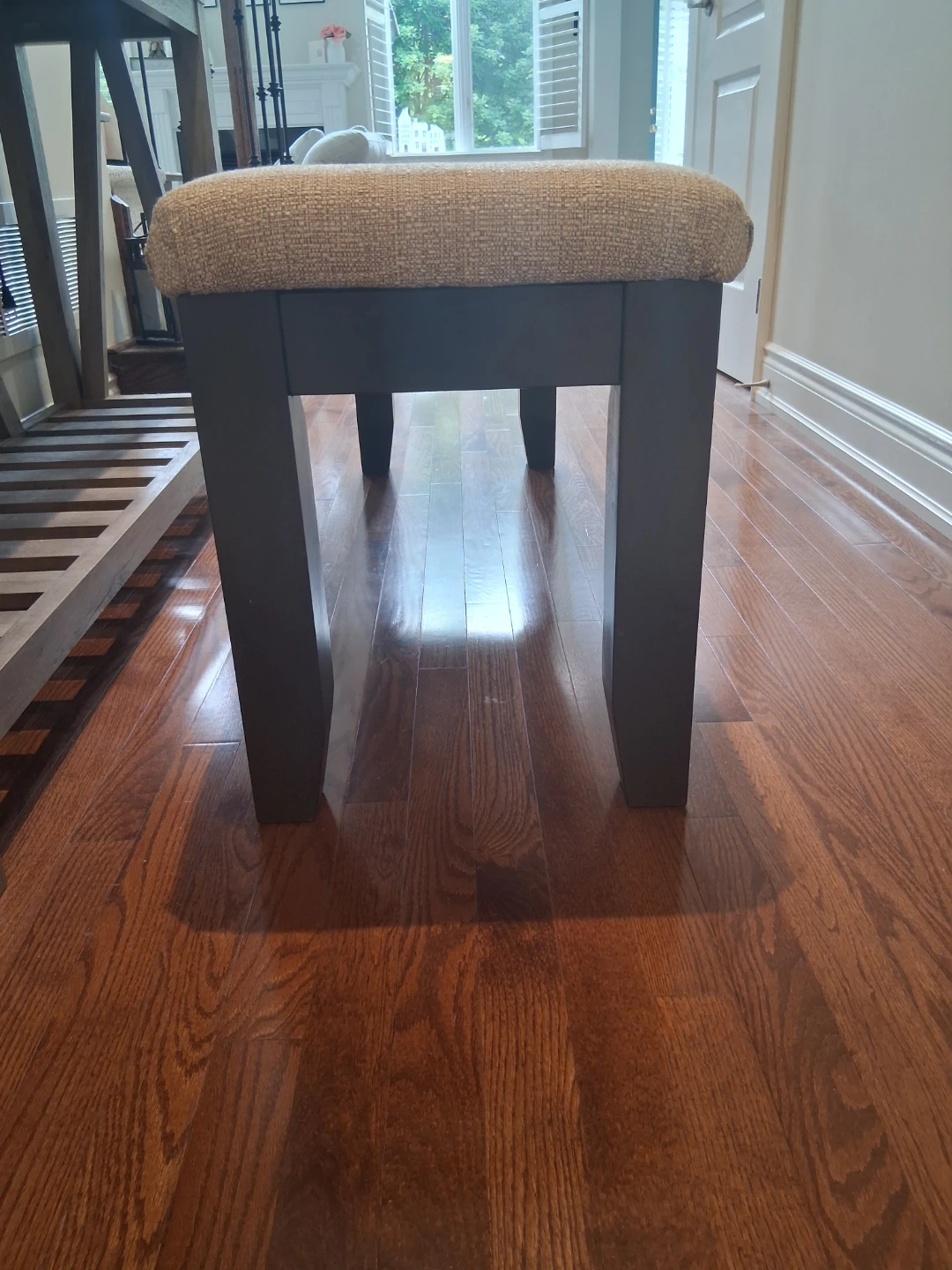 Bench - Upholstered Top, Dark Wood Base - photo 2