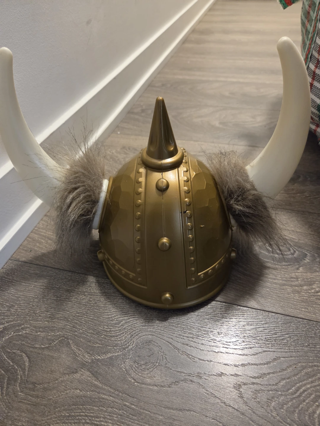 Gold Viking Helmet with Faux Fur