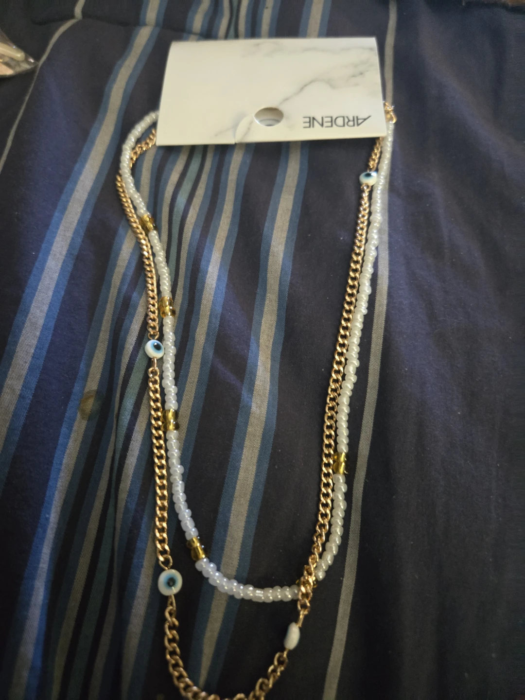 Ardene Double Layer Necklace with Evil Eye Beads