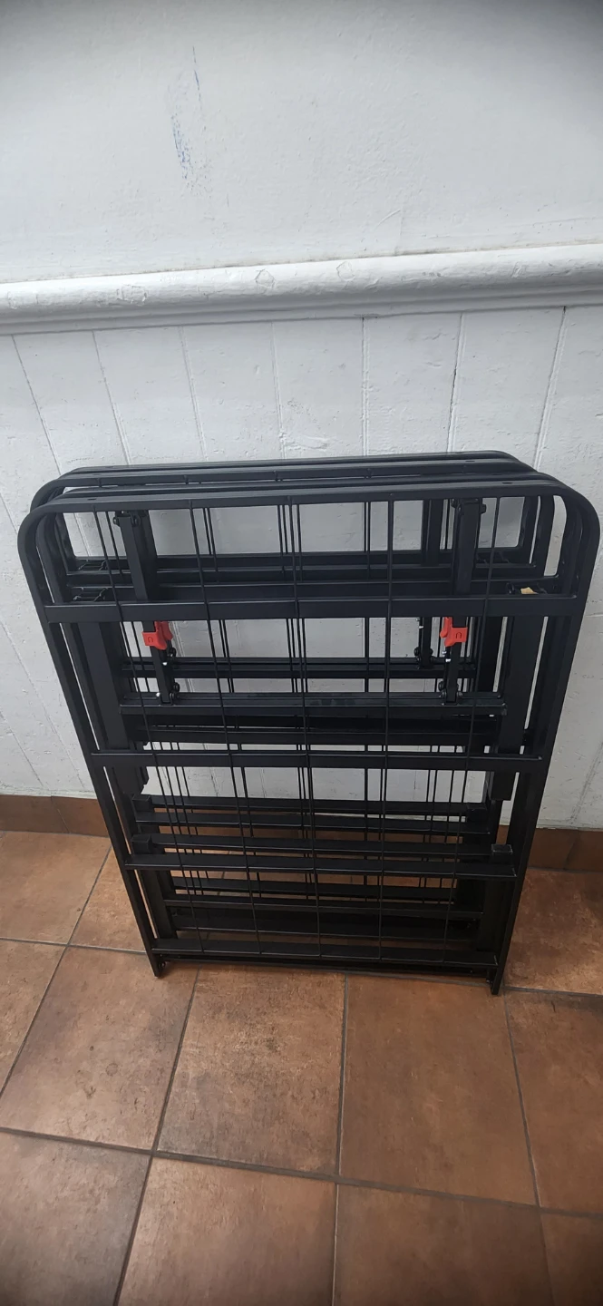 Black foldable metal bed frame - photo 2