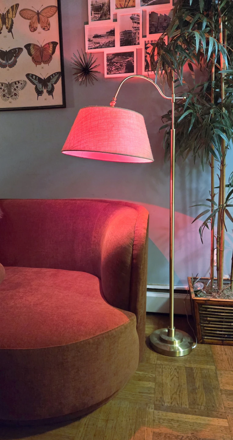 Funky Gold & Burlap Reading Lamp