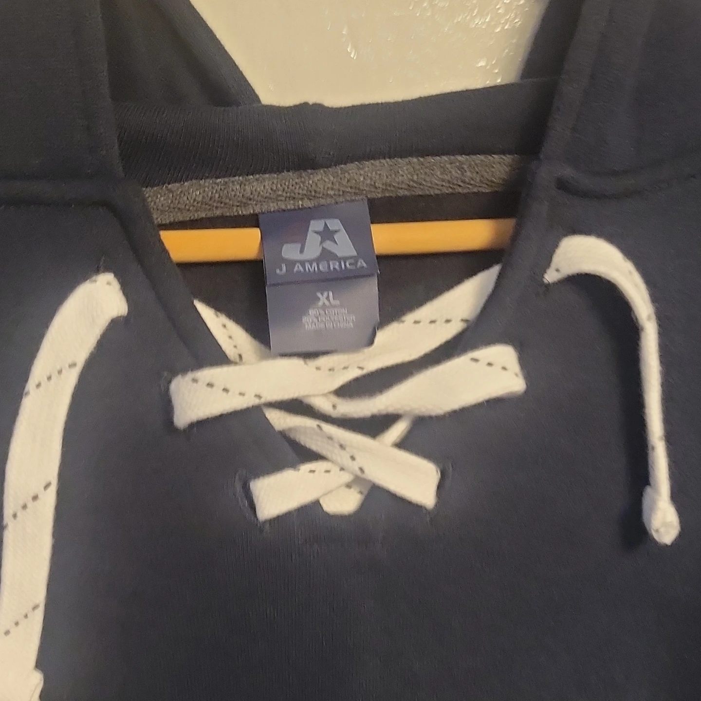 J America Hoodie XL Black Lace Up Hooded Sweatshirt - photo 4