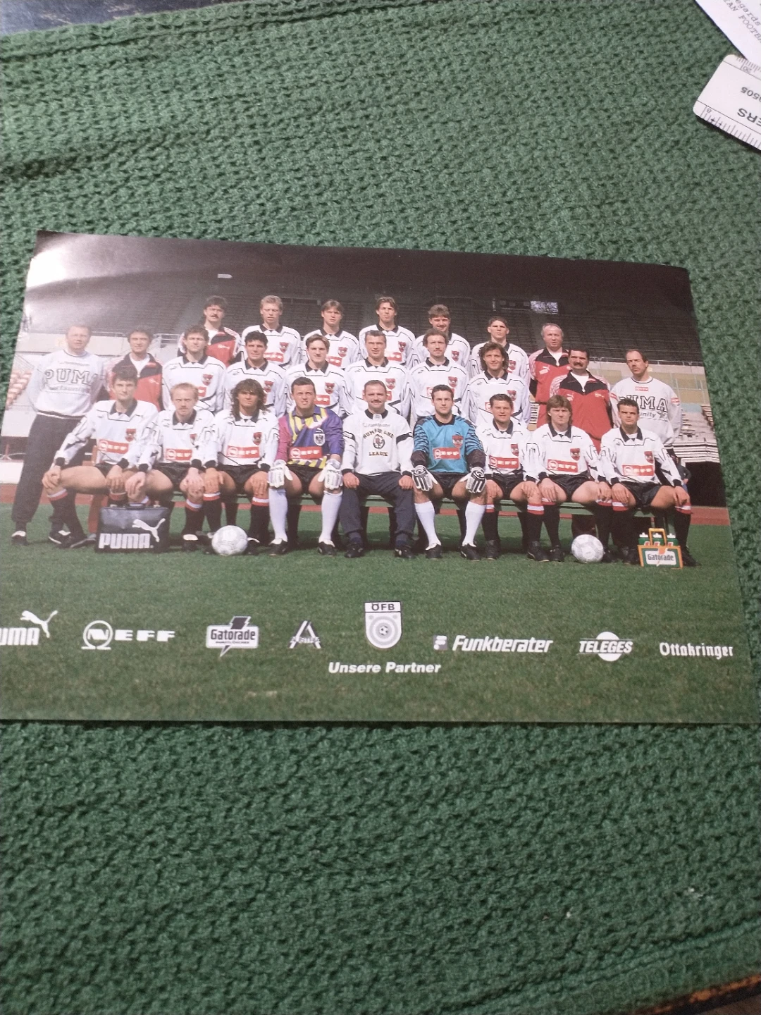 1993 Austria National Football Team Picture With 7 Autographs