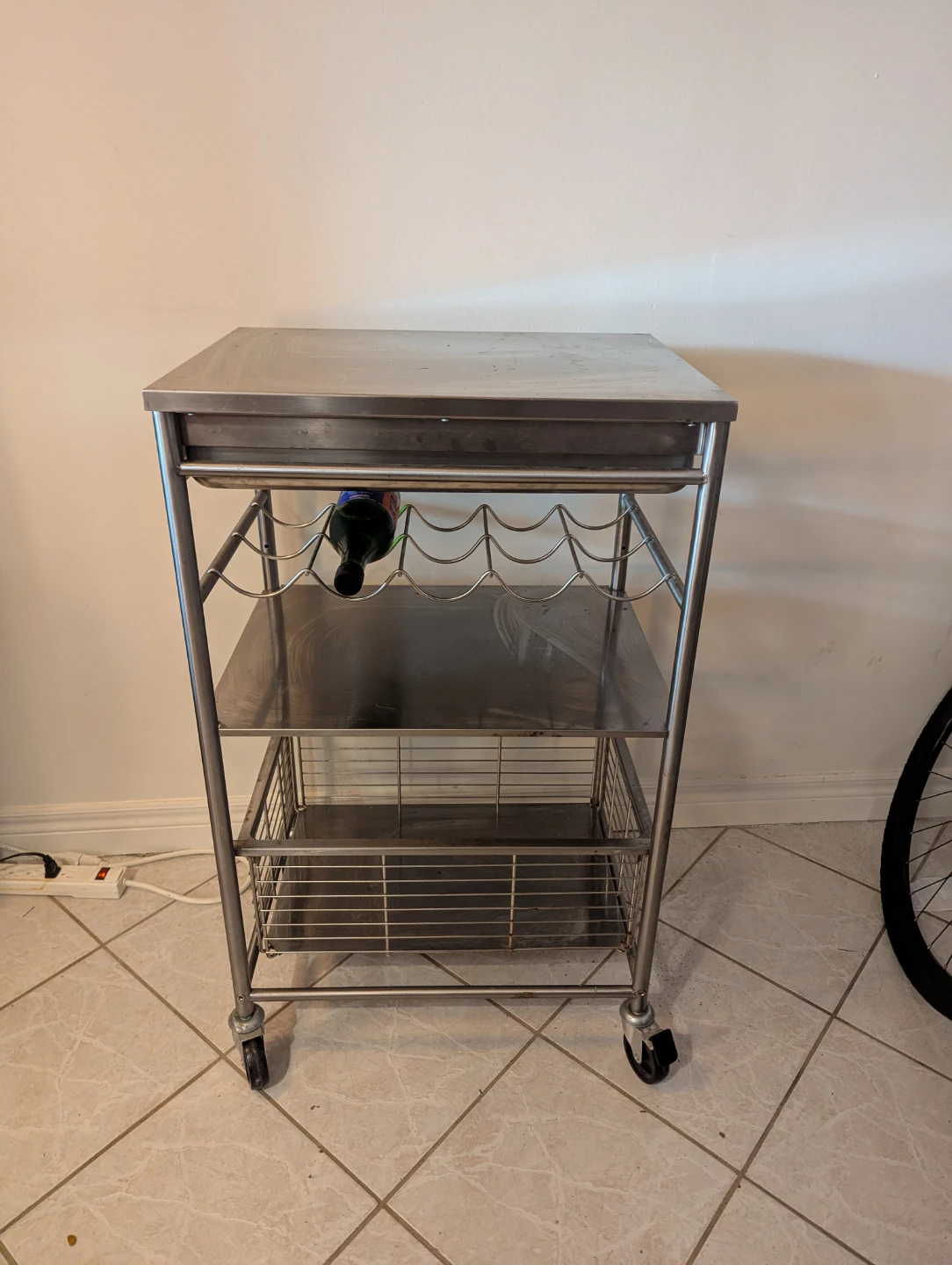 Stainless Steel Rolling Bar Cart
