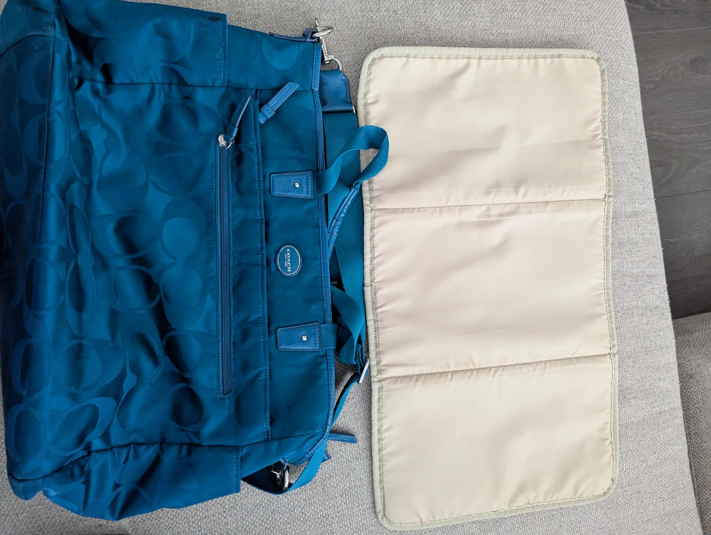 Coach Teal Signature Diaper Bag - photo 3