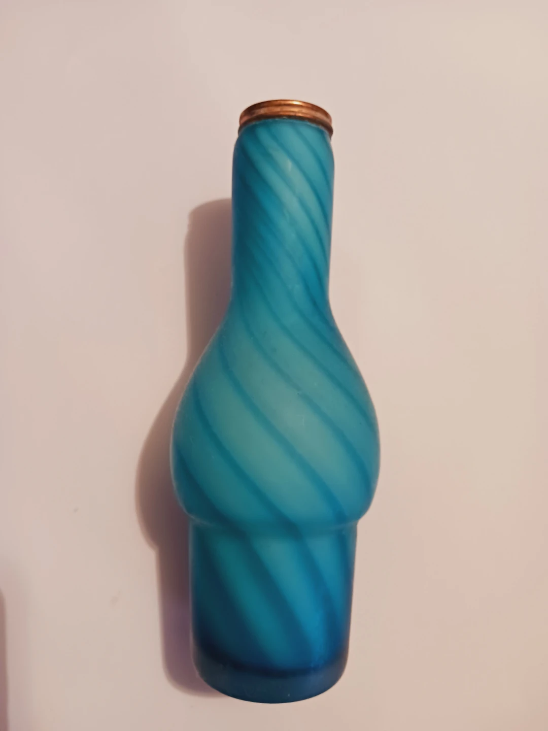 Small Blue Swirl Glass Bottle/ Bud Case - photo 2