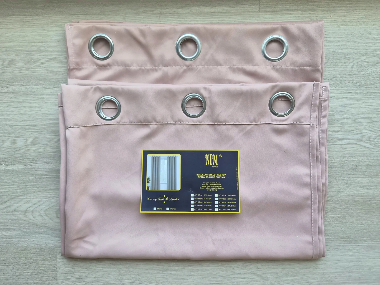 Thermal Insulated Blackout Curtains (45" x 64") - Desert Rose