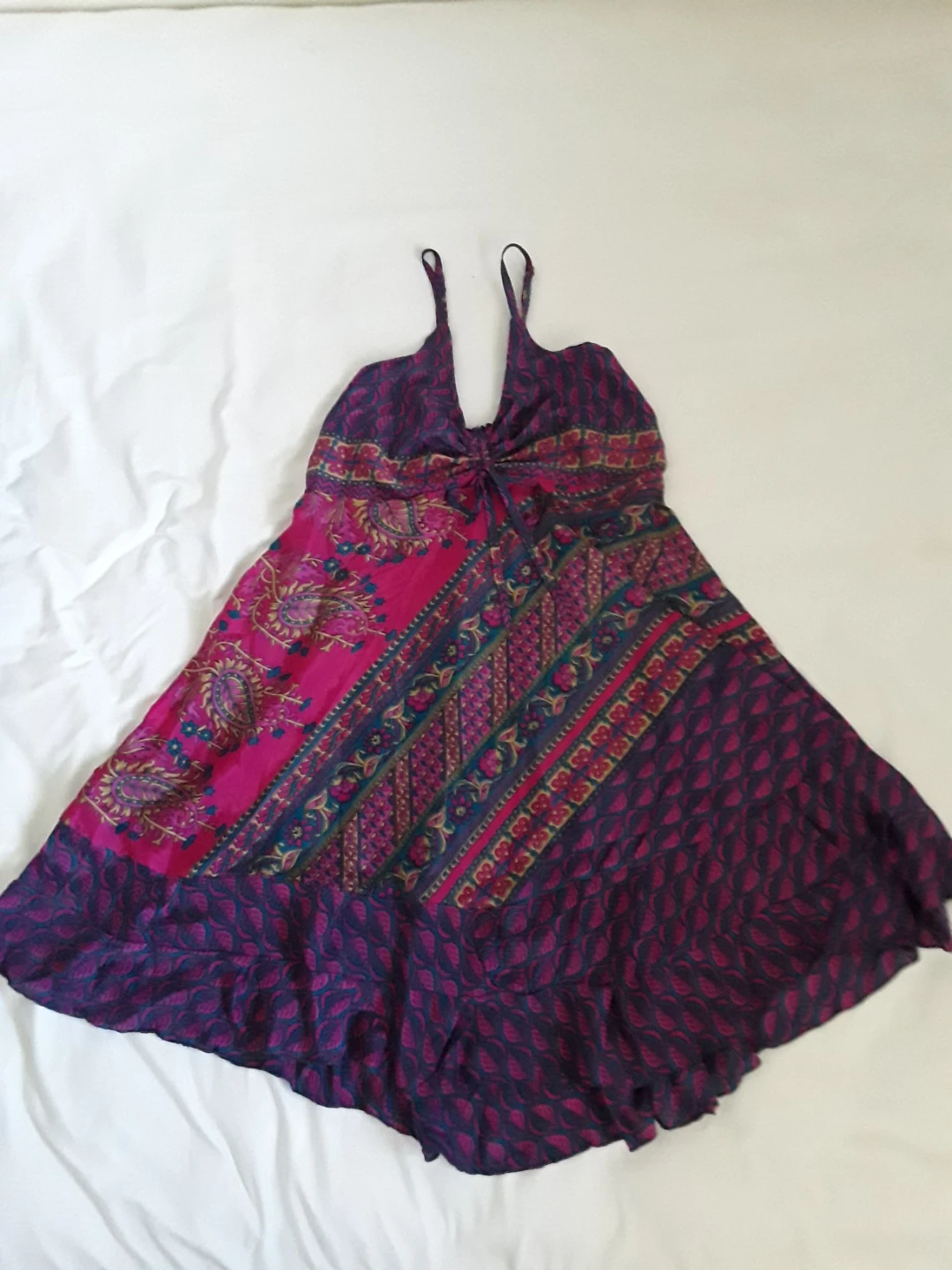 Boho Patchwork Halter Dress