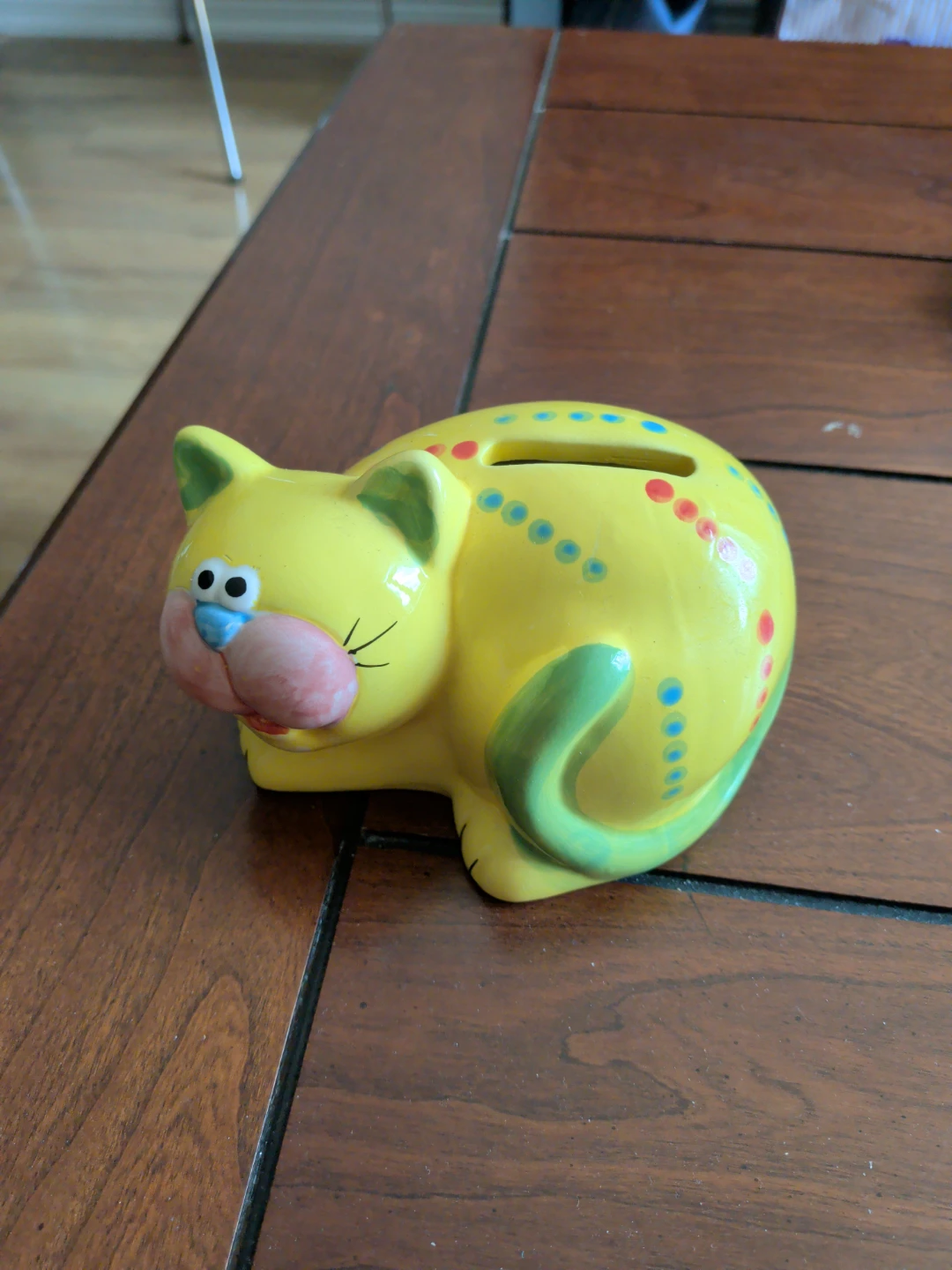 Yellow fat  Cat Ceramic Piggy Bank