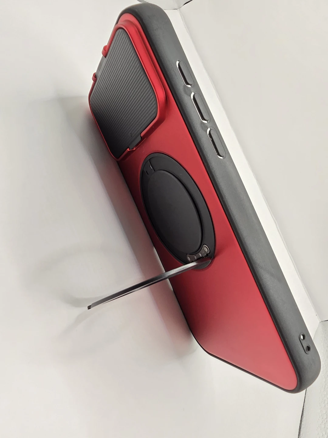 Red/Black Matte Back Case with Kickstand and Sliding 17Pro Max - photo 2