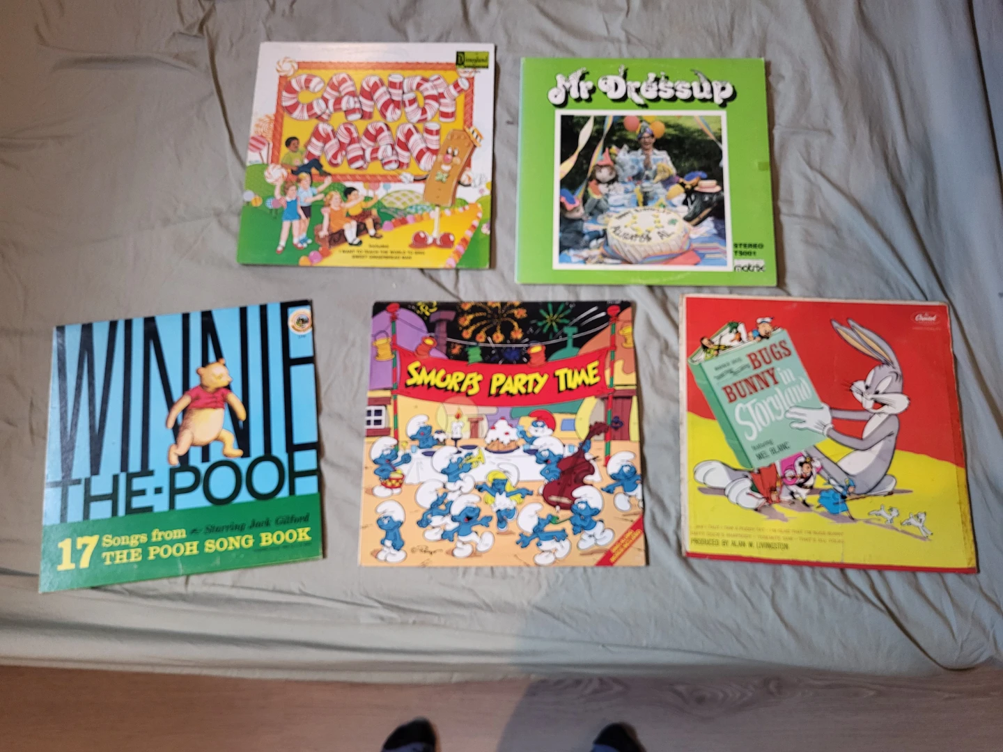 Vintage kids vinyl record collection set of 5