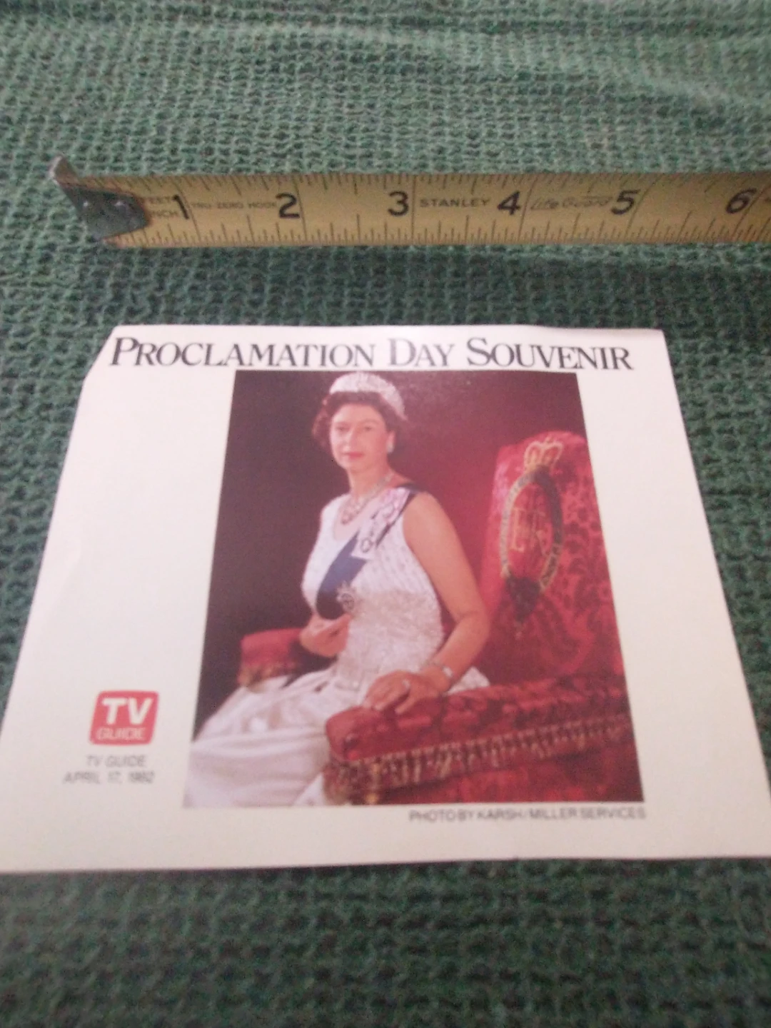 1982 TV Guide Proclamation Day Souvenir Card - photo 2
