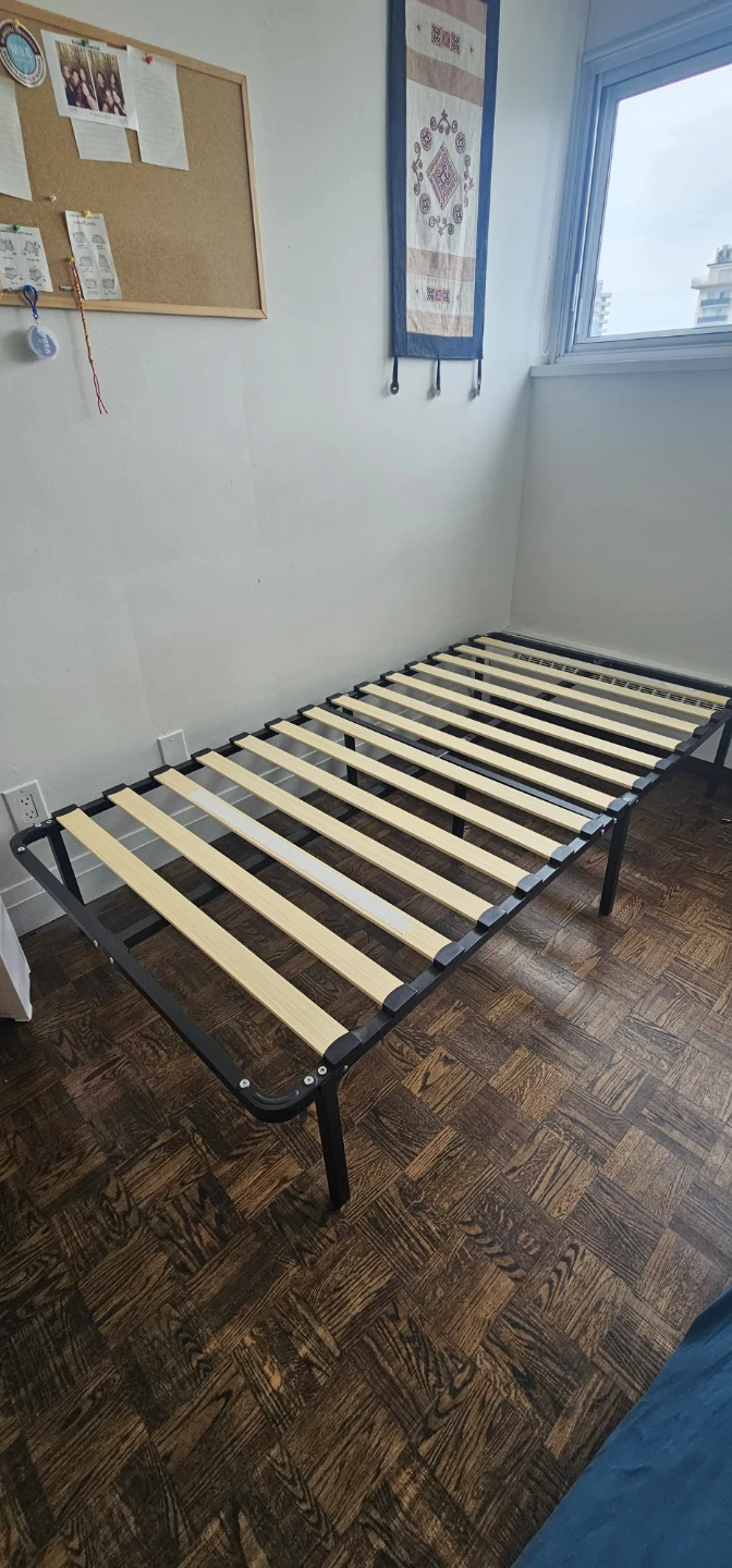 Twin Bed Frame with Wooden Slats