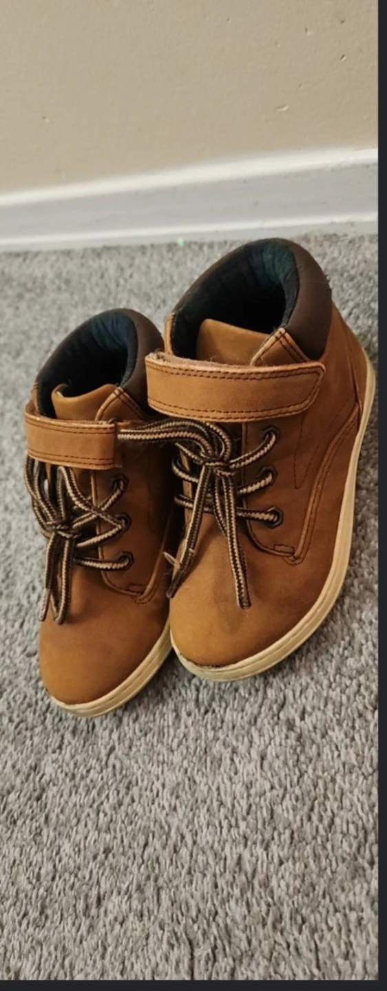 Brown Lace-up velcro Boots, Toddler Kids Size 9 - photo 4