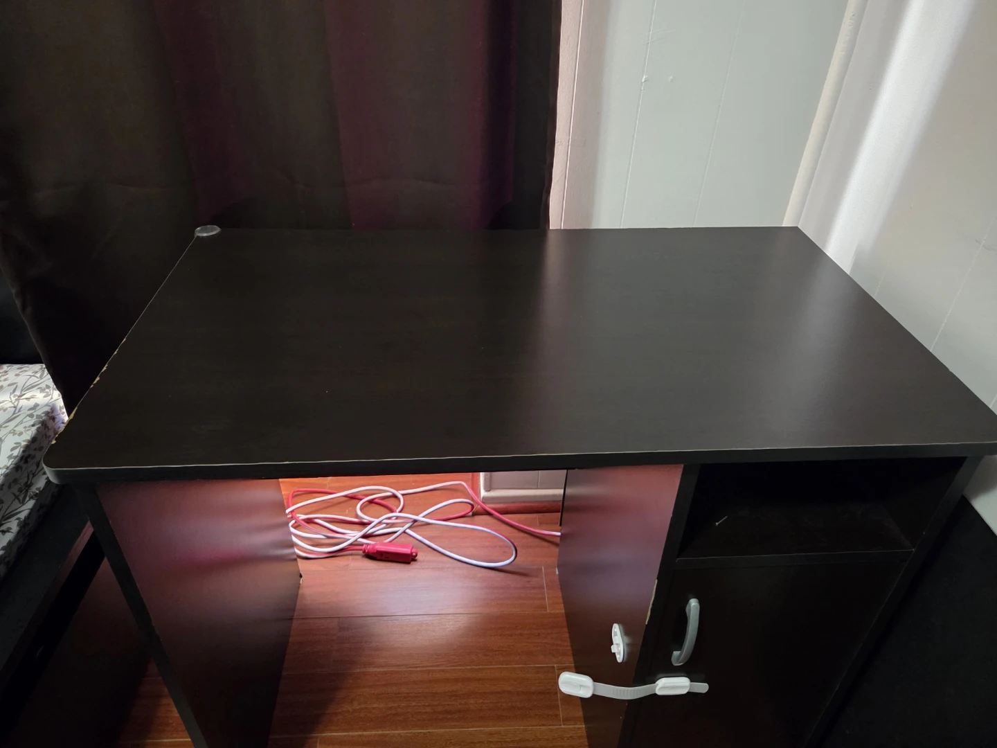 Dark Brown Desk with Cabinet