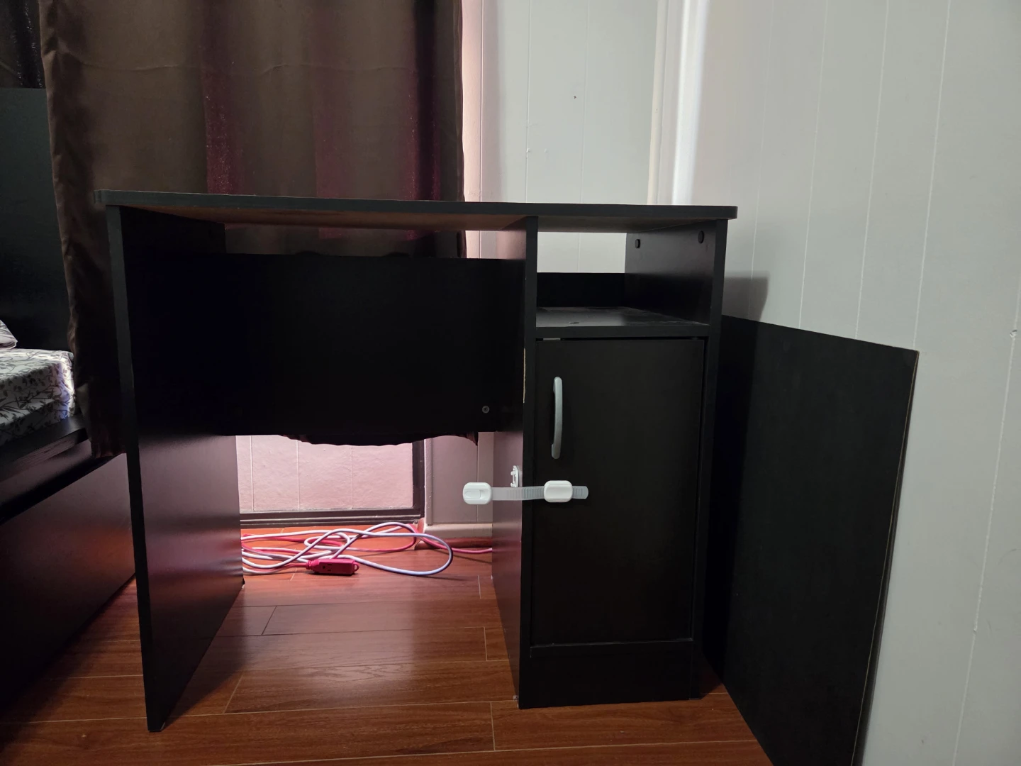 Dark Brown Desk with Cabinet - photo 2