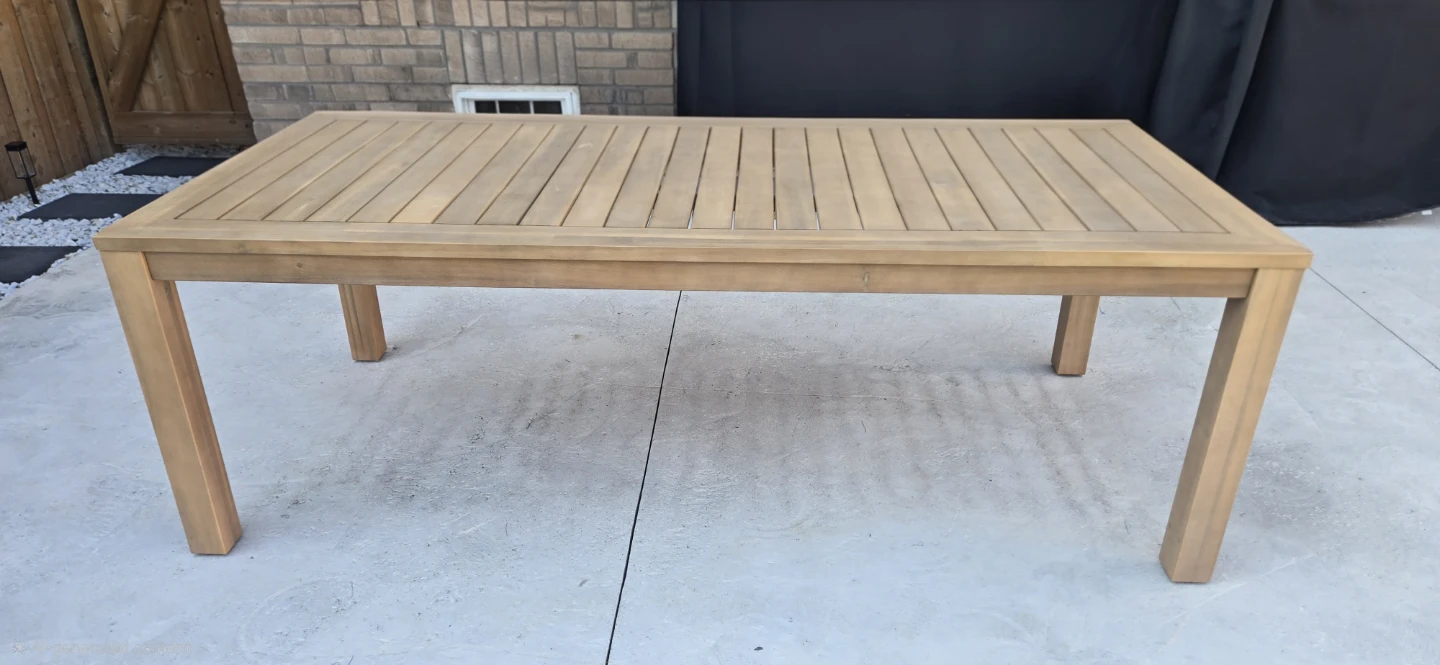 Solid wood outdoor dining table for 8