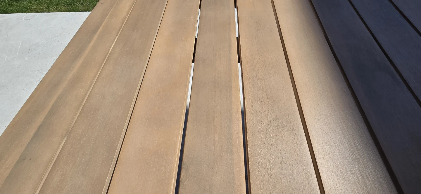 Solid wood outdoor dining table for 8 - photo 3