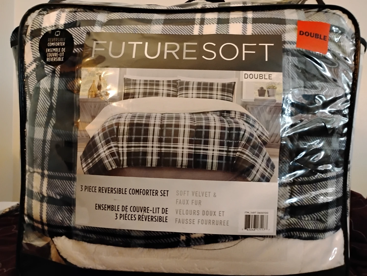 Future Soft 3 Piece Reversible Comforter Set - Double